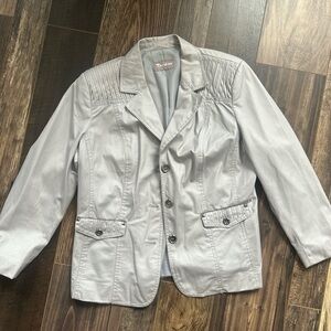 VINTAGE Tanjay Petites Gray Leather Jacket